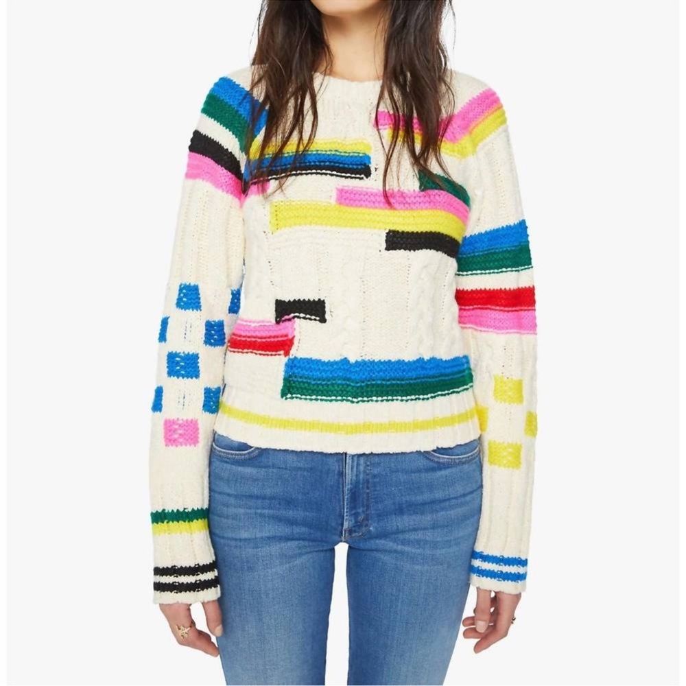 MOTHER The Itsy Raglan Sweater in Flash of Light L NWT‎